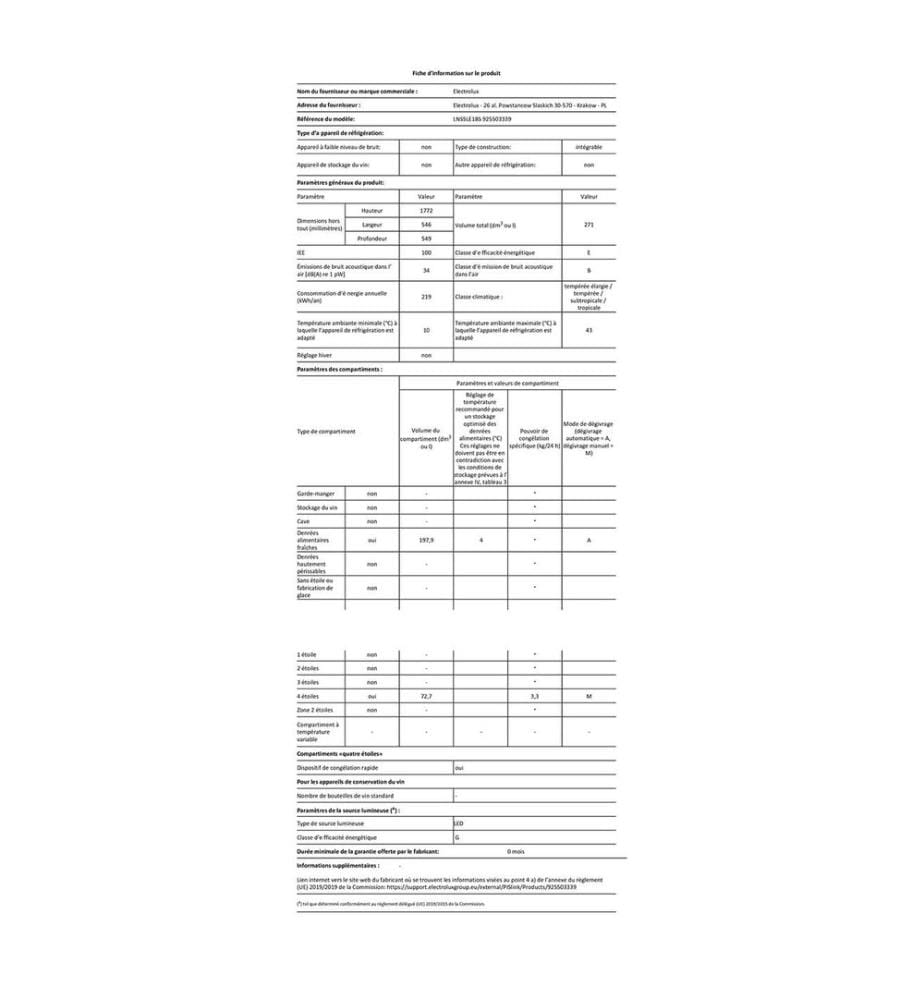 Kühl-/Gefrierkombination ELECTROLUX - Modell: LNS5LE18S