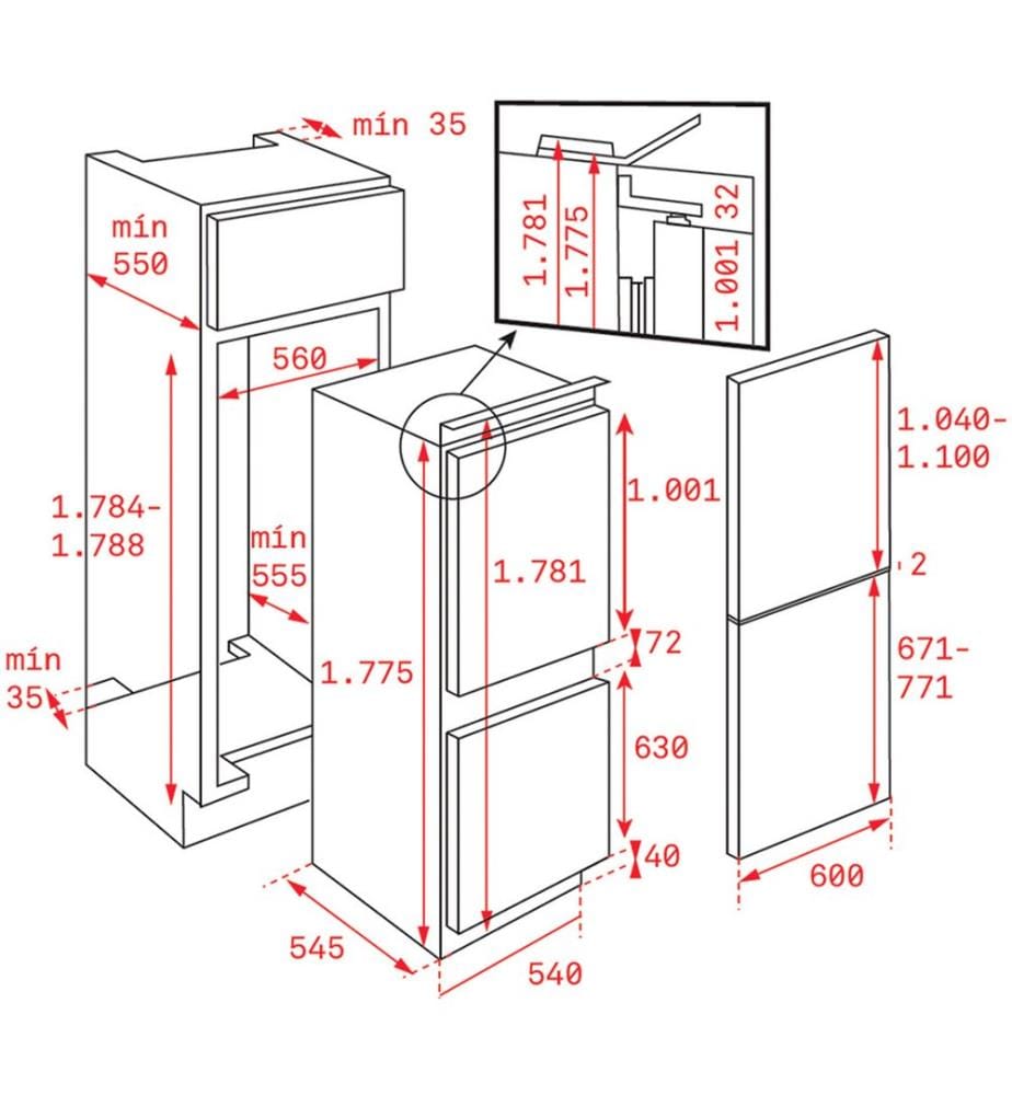 Kühl- und Gefrierkombination TEKA - Modell: RBF73340FI