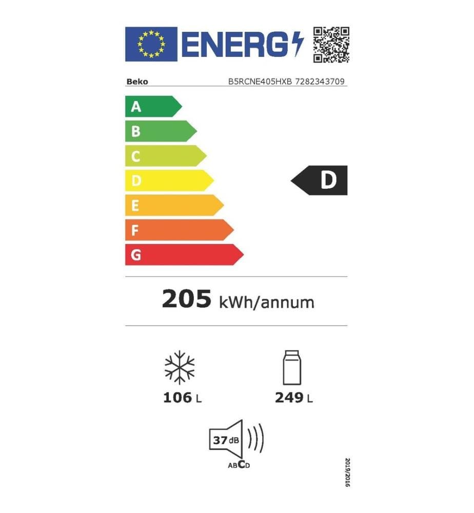 Combiné frigo-congélateur BEKO - Modèle : B5RCNE405HXB