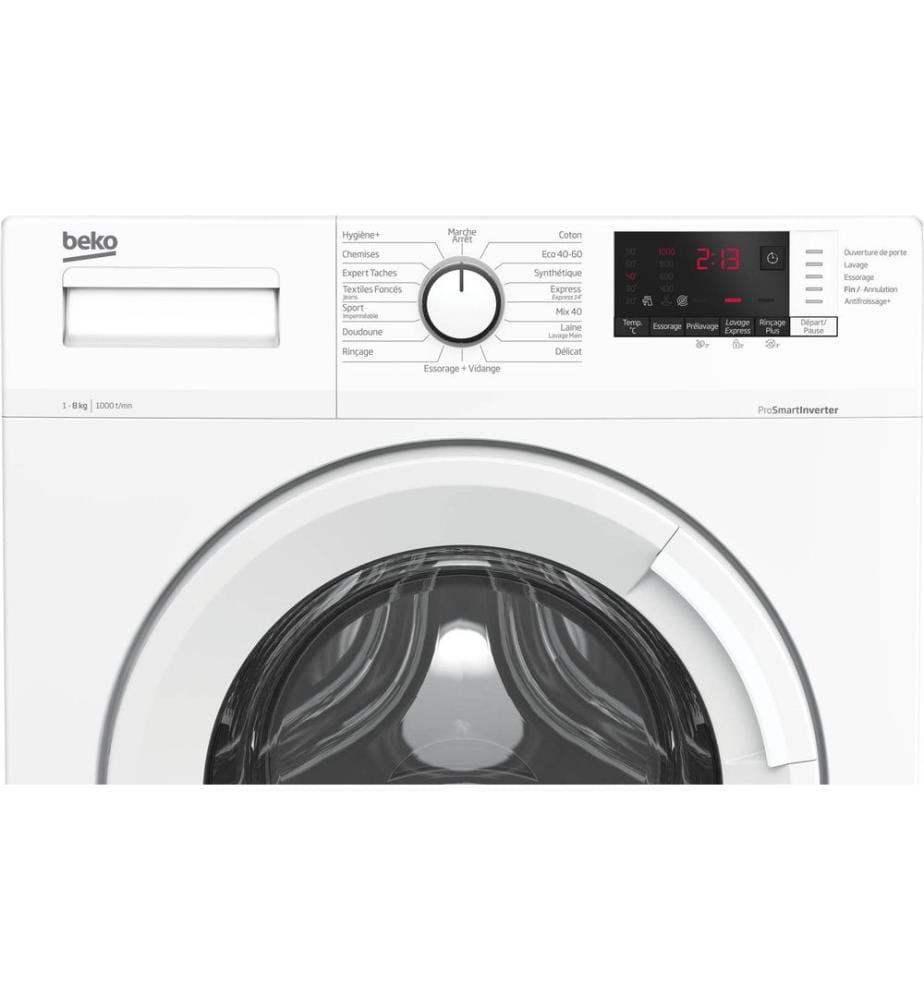 Lave-linge BEKO - Modèle : WUV8011XWW - Affichage en français