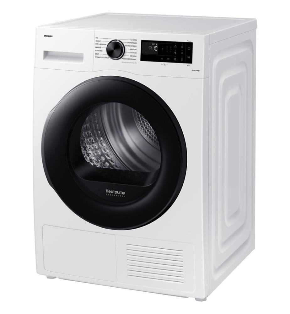 Front-loading tumble dryer SAMSUNG - Model: DV80CGC0B0AE - Display in French