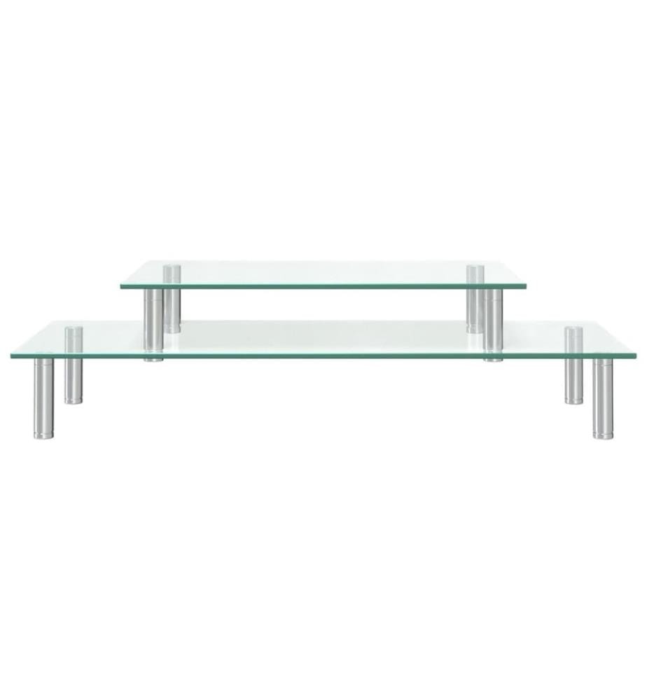 Monitorständer 2-stufig Transparent Glas