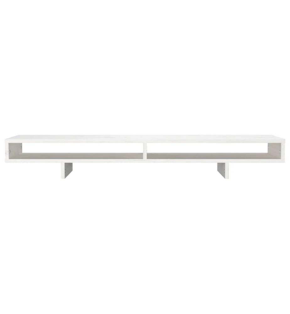 Support de moniteur Blanc 100x27x14 cm Bois de pin solide