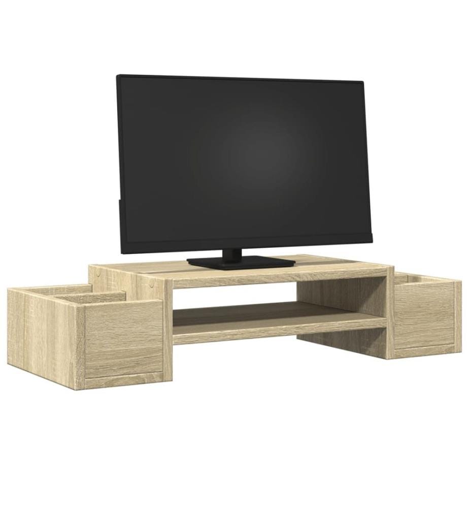 Monitorständer mit Stauraum Sonoma-Eiche 70x27x15 Holzwerkstoff
