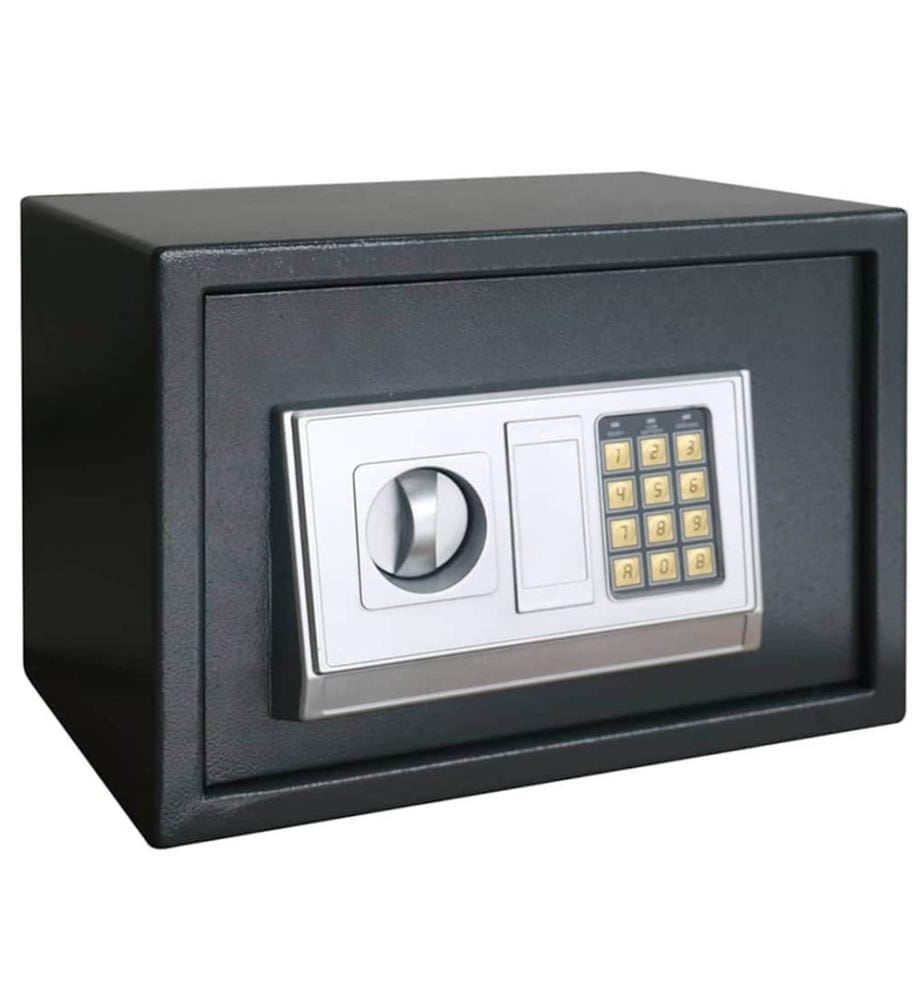 Digitaler Safe mit Schloss Dunkelgrau 35 x 25 x 25 cm Stahl