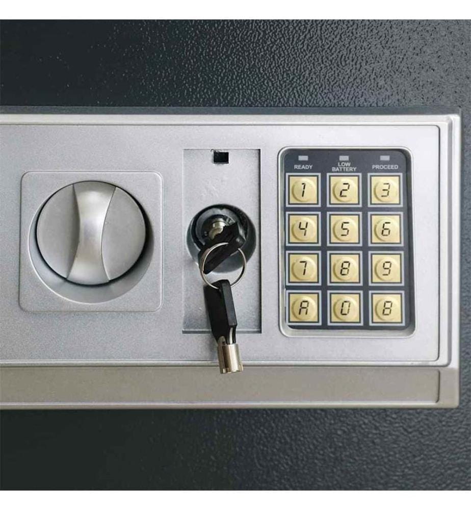Digitaler Safe mit Schloss Dunkelgrau 35 x 25 x 25 cm Stahl