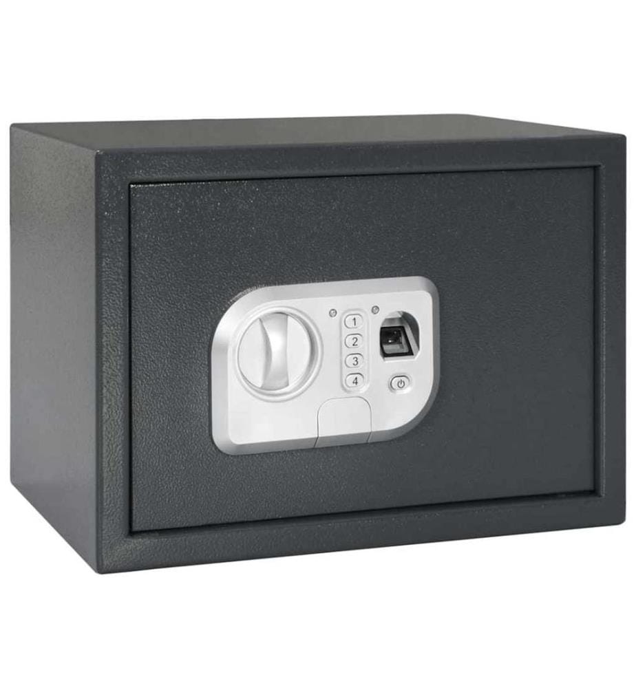 Digitaler Safe mit Schloss Dunkelgrau 35 x 25 x 25 cm Stahl