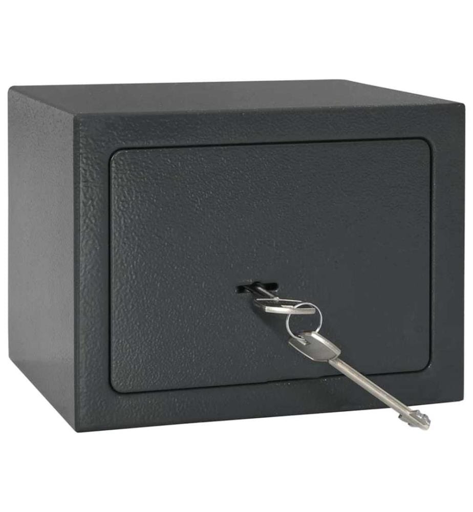 Safe Box mit Schloss Dunkelgrau 23 x 17 x 17 cm Stahl
