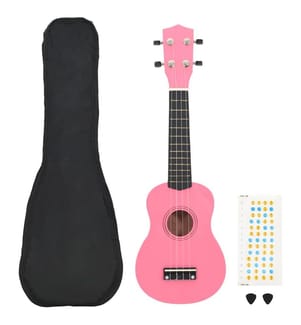 Sopran-Ukulele-Set mit Tasche für Kinder Rosa 23"