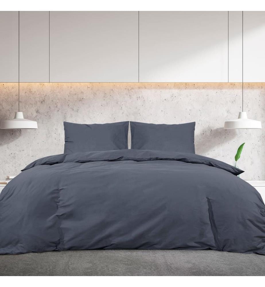 Ensemble de housse de couette Anthracite 200x220 cm Microfibre