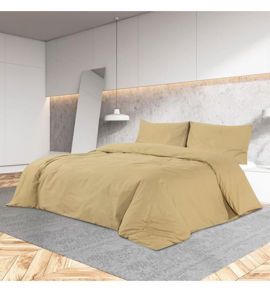 Ensemble de housse de couette Taupe 200x200 cm Microfibre