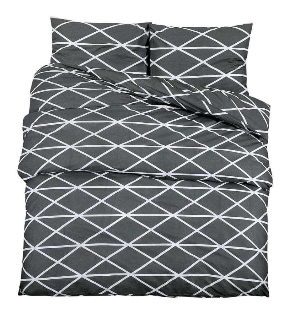 Ensemble de housse de couette Gris 200x220 cm Coton