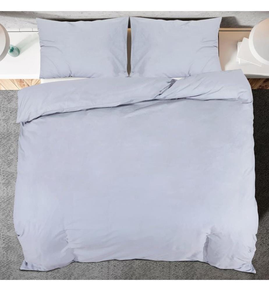 Ensemble de housse de couette Gris 240x220 cm Coton