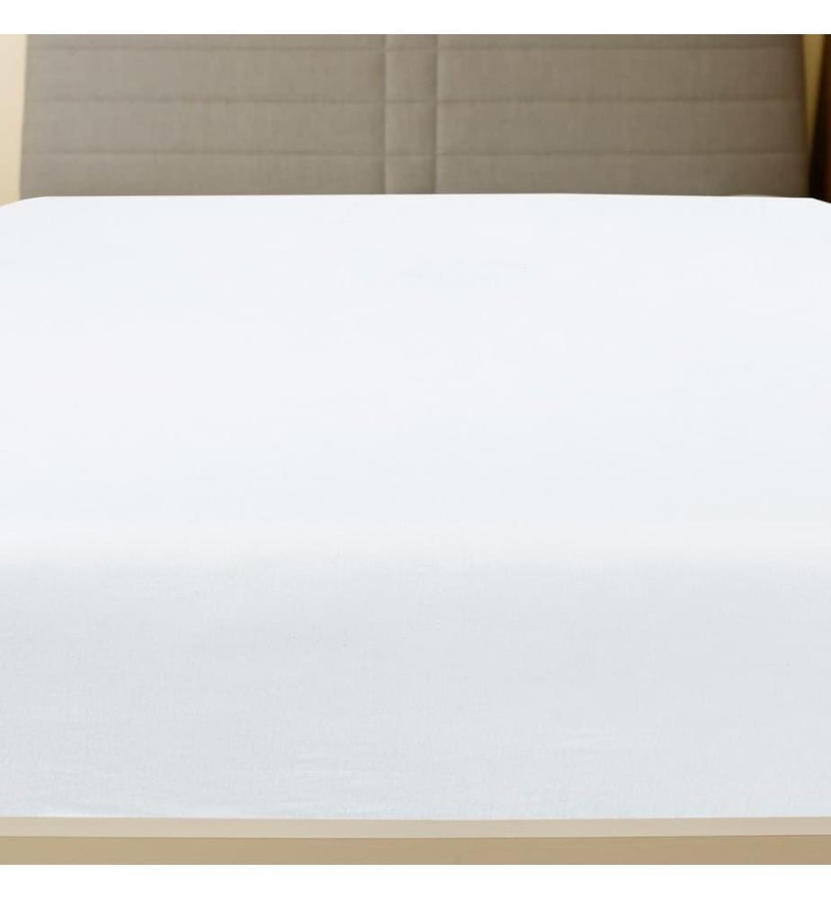 Drap-housse Jersey Blanc 180x200 cm Coton