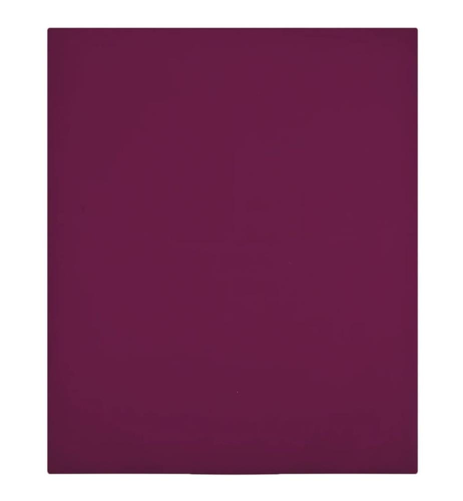 Draps-housses Jersey 2 pcs Bordeaux 100x200 cm Coton