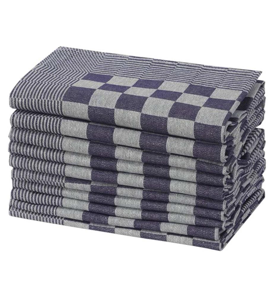 Serviettes de cuisine 20 pcs bleu et blanc 50x70 cm coton