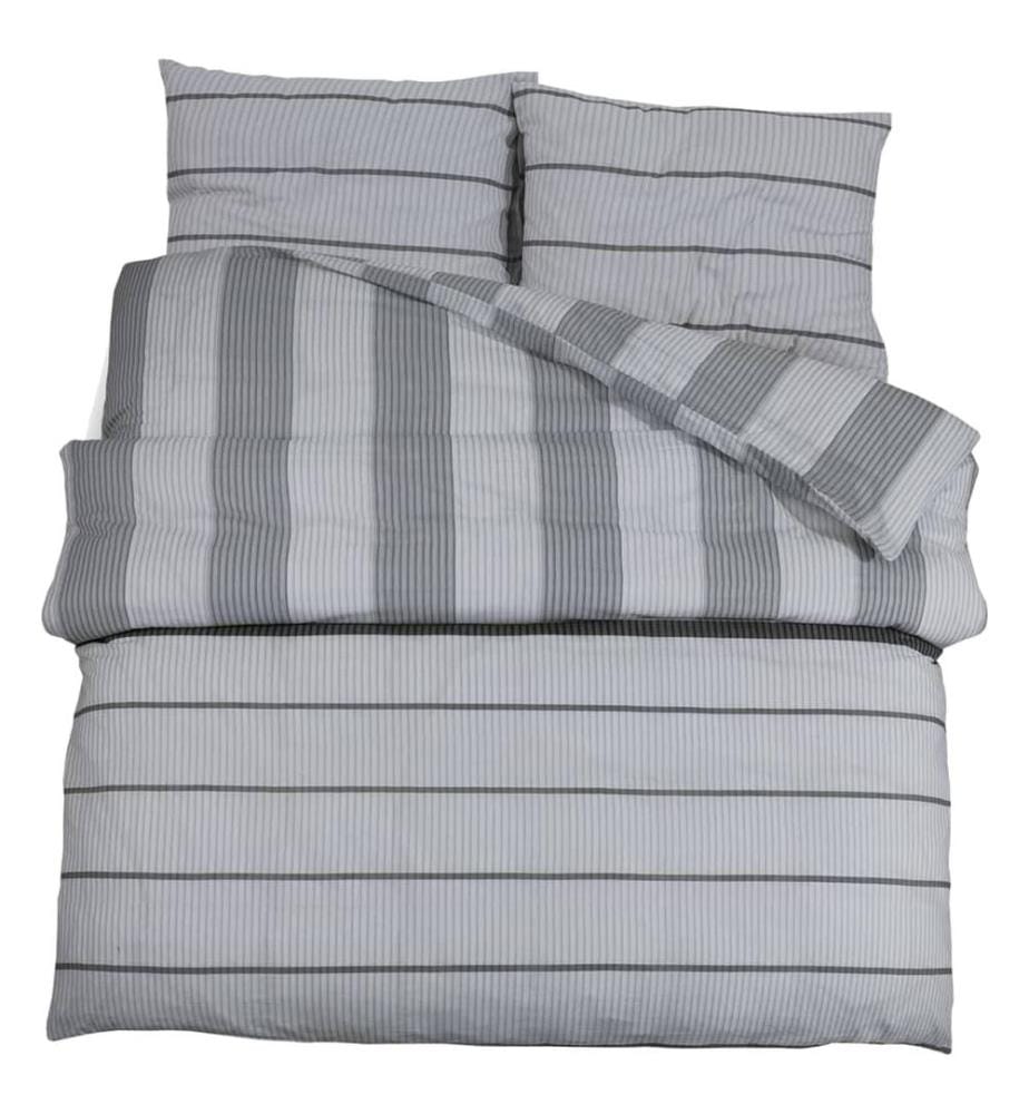 Ensemble de housse de couette Gris 140x200 cm Coton