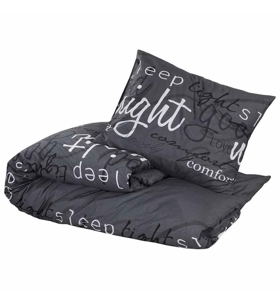 Ensemble de housse de couette Noir 140x200 cm Coton