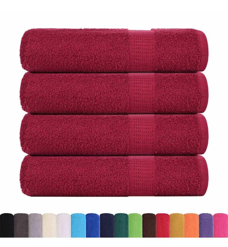 Serviettes de bain FROGN 4 pcs bordeaux 100x150cm 360 g/m²