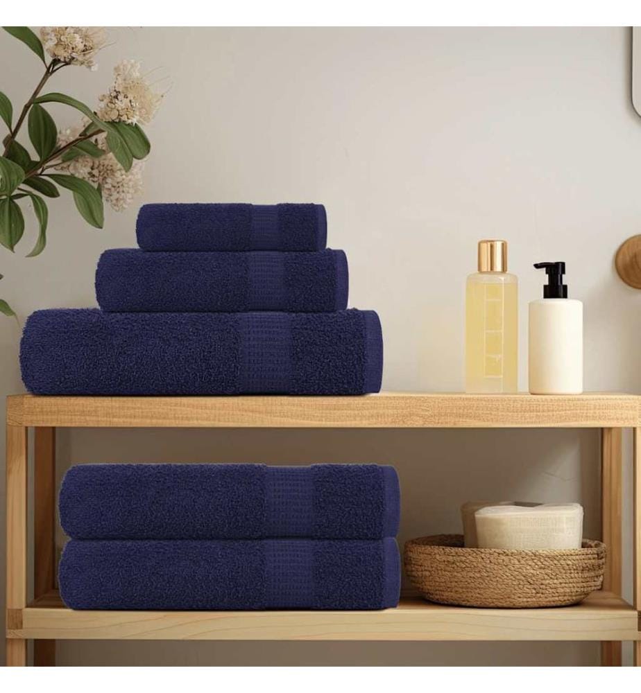 Serviettes de sauna FROGN 10 pcs bleu marine 80x200 cm 360 g/m²