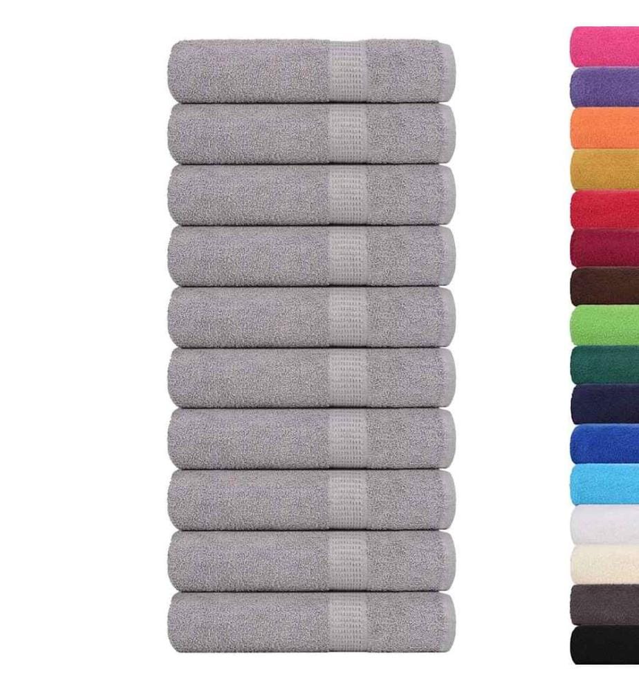 Serviettes de douche FROGN 10 pcs gris 70x140 cm 360 g/m²