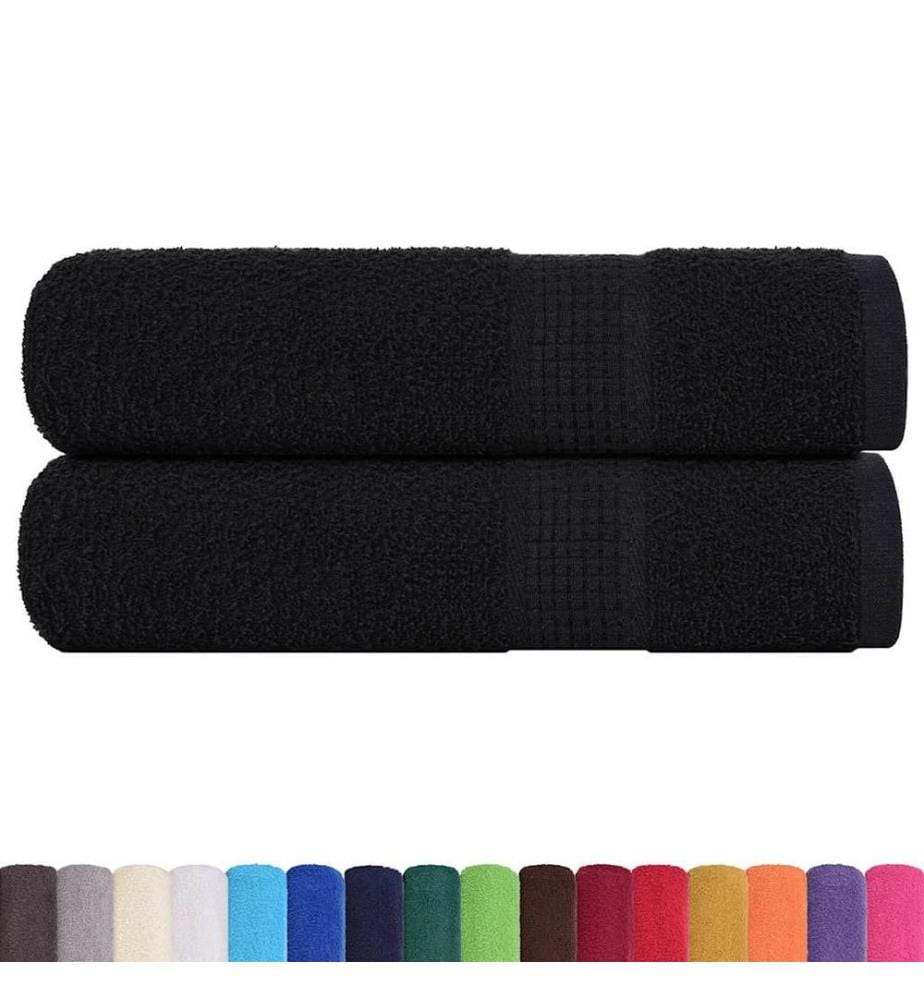 Serviettes de bain FROGN 2 pcs noir 100x150 cm 360 g/m²
