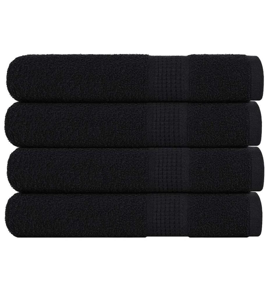 Serviettes de sauna FROGN 4 pcs noir 80x200 cm 360 g/m²