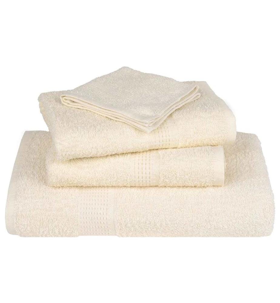 Serviettes de sauna FROGN 4 pcs crème 80x200 cm 360 g/m²