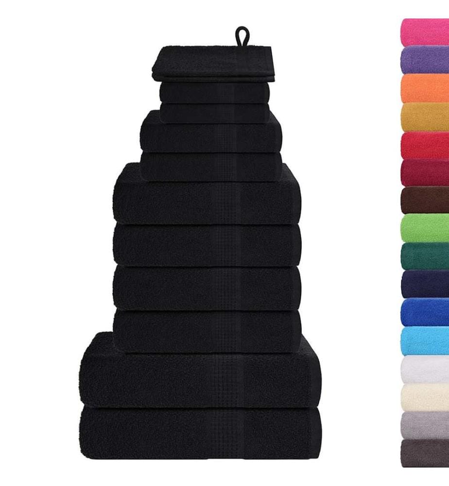 Ensemble de serviettes FROGN 12 pcs noir 360 g/m²