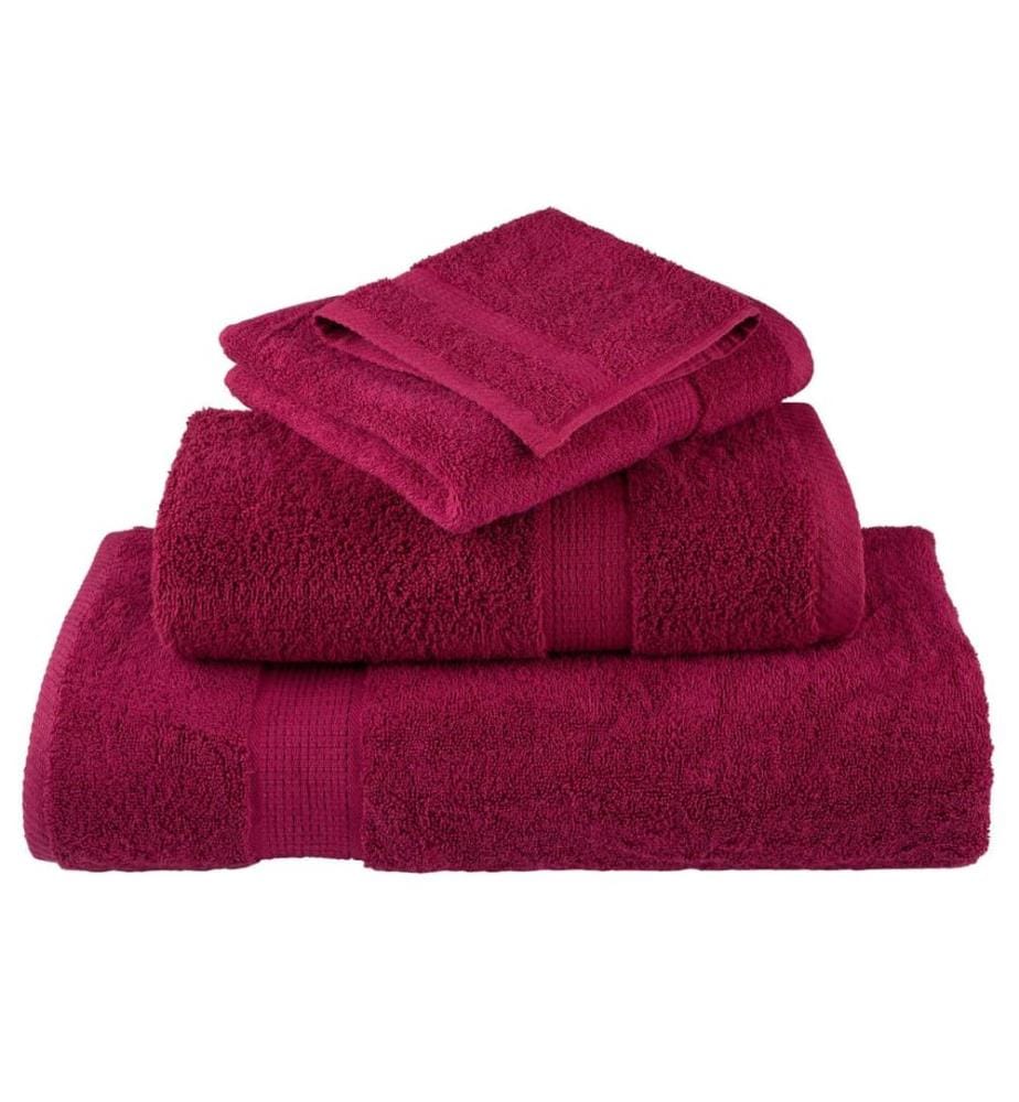 Serviettes de bain de qualité supérieure SOLUND 10 pcs bordeaux