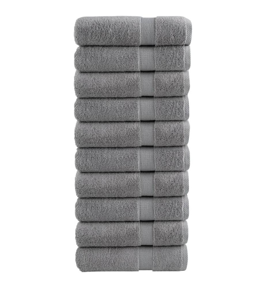 Serviettes de bain de qualité supérieure SOLUND 10 pcs gris