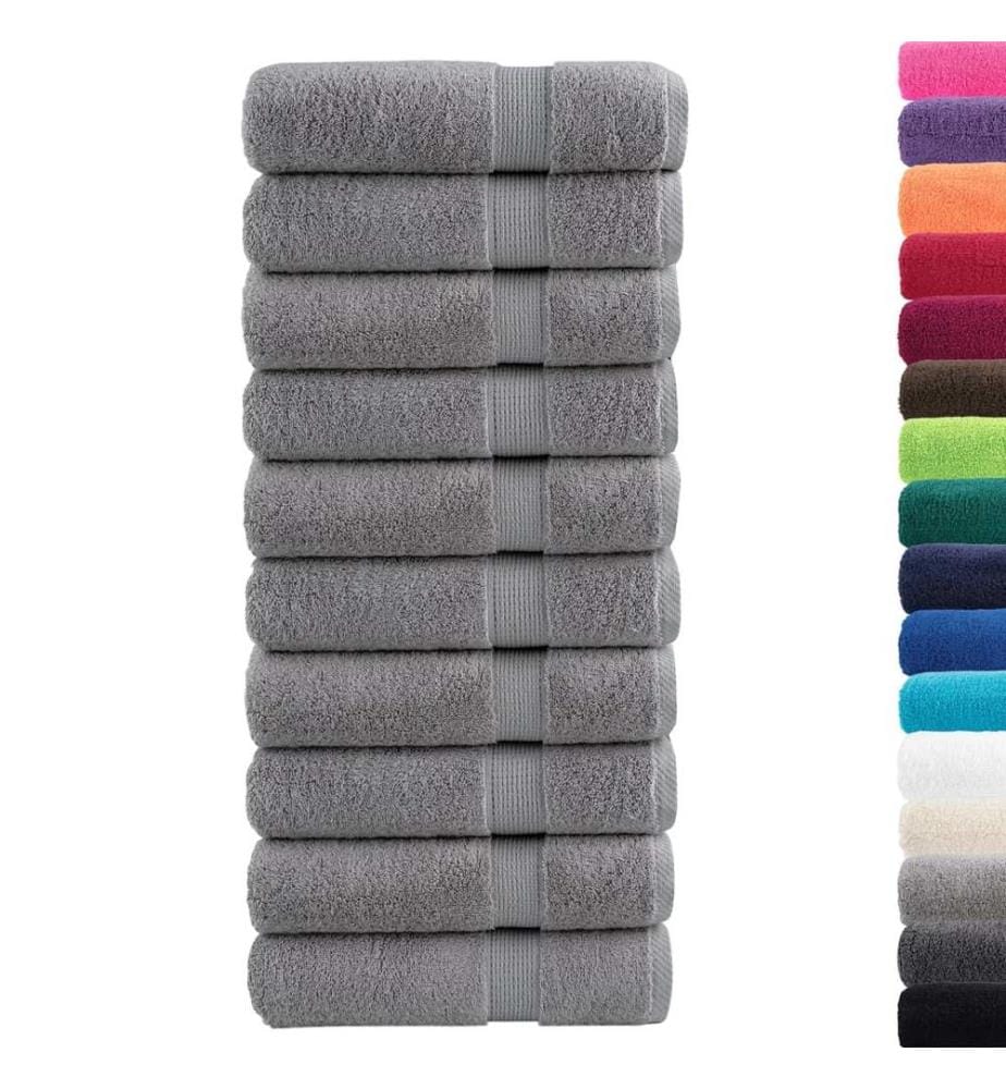 Serviettes de bain de qualité supérieure SOLUND 10 pcs gris