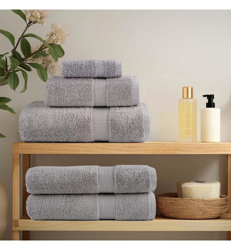 Serviettes de bain de qualité supérieure SOLUND 10 pcs gris
