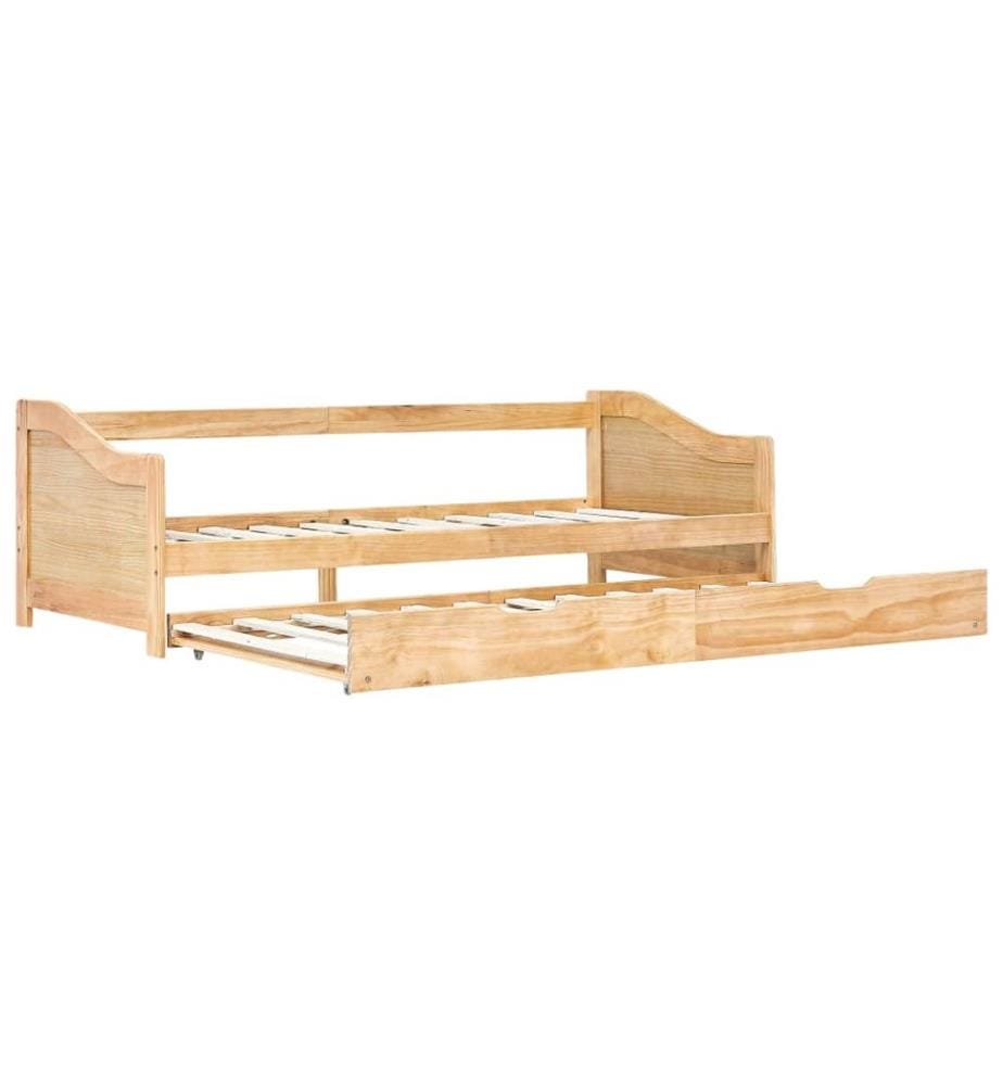Cadre de lit extensible sans matelas bois de pin 90x200 cm