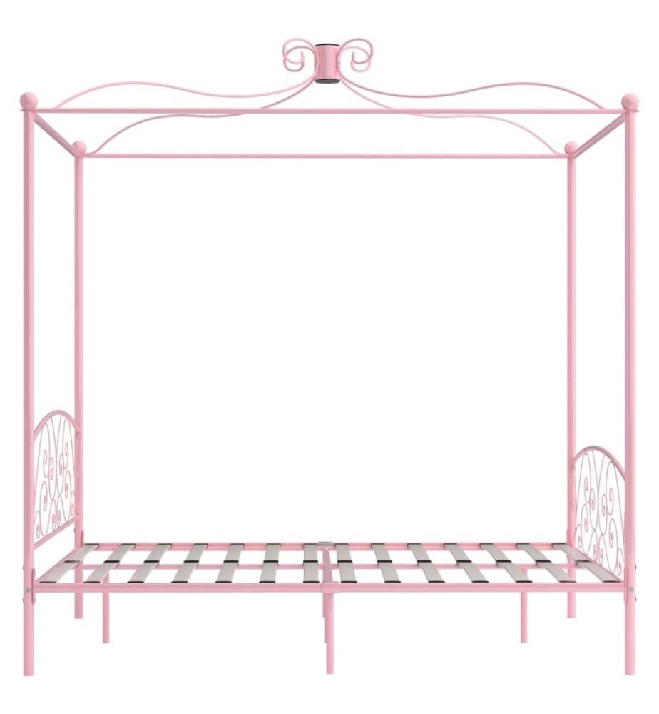 Himmelbett-Gestell Rosa Metall 120 x 200 cm