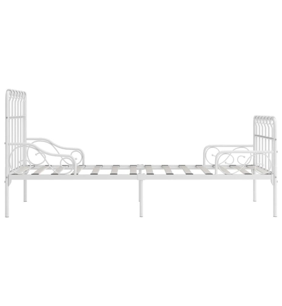 Bettgestell mit Lattenrost Weiss Metall 90×200 cm