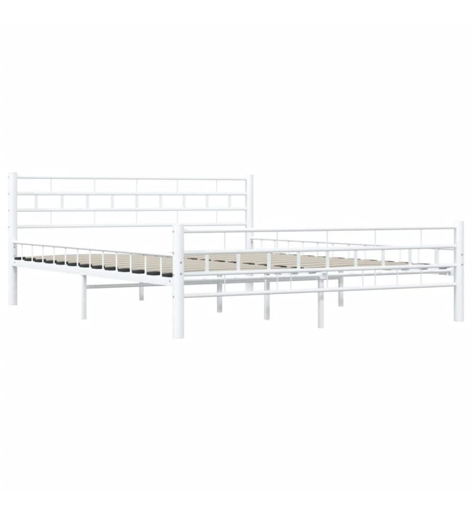 Bettgestell Weiss Metall 160×200 cm