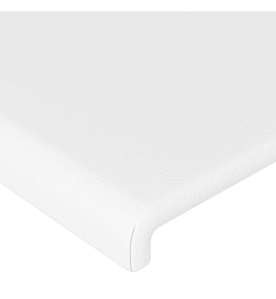Kopfteil Weiss 180x5x118/128 cm Kunstleder