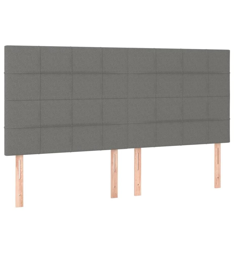 Kopfteil Dunkelgrau 200 x 5 x 118/128 cm Stoff