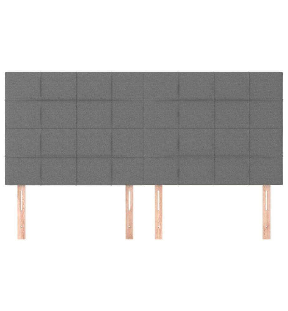 Kopfteil Dunkelgrau 200 x 5 x 118/128 cm Stoff