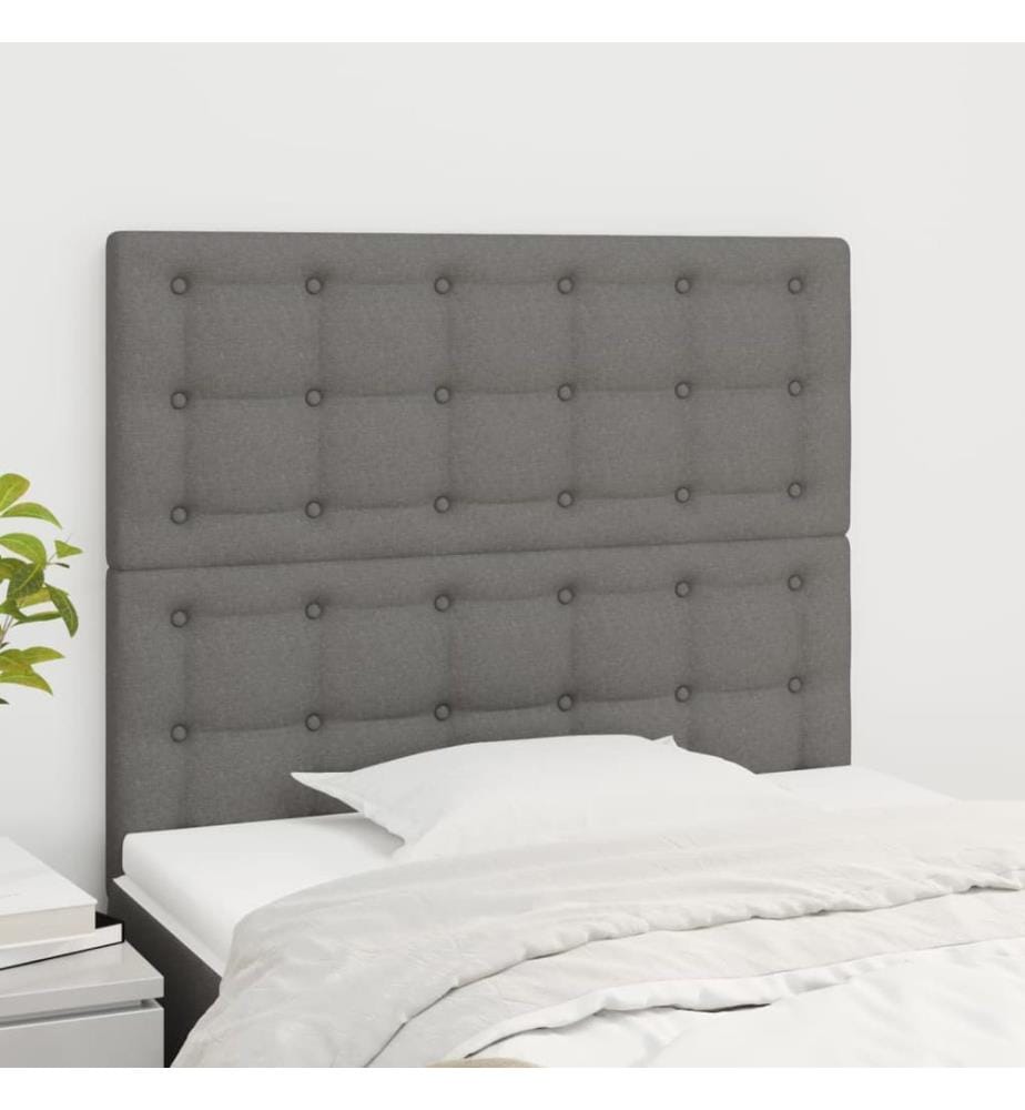 Kopfteil Dunkelgrau 80 x 5 x 118/128 cm Stoff