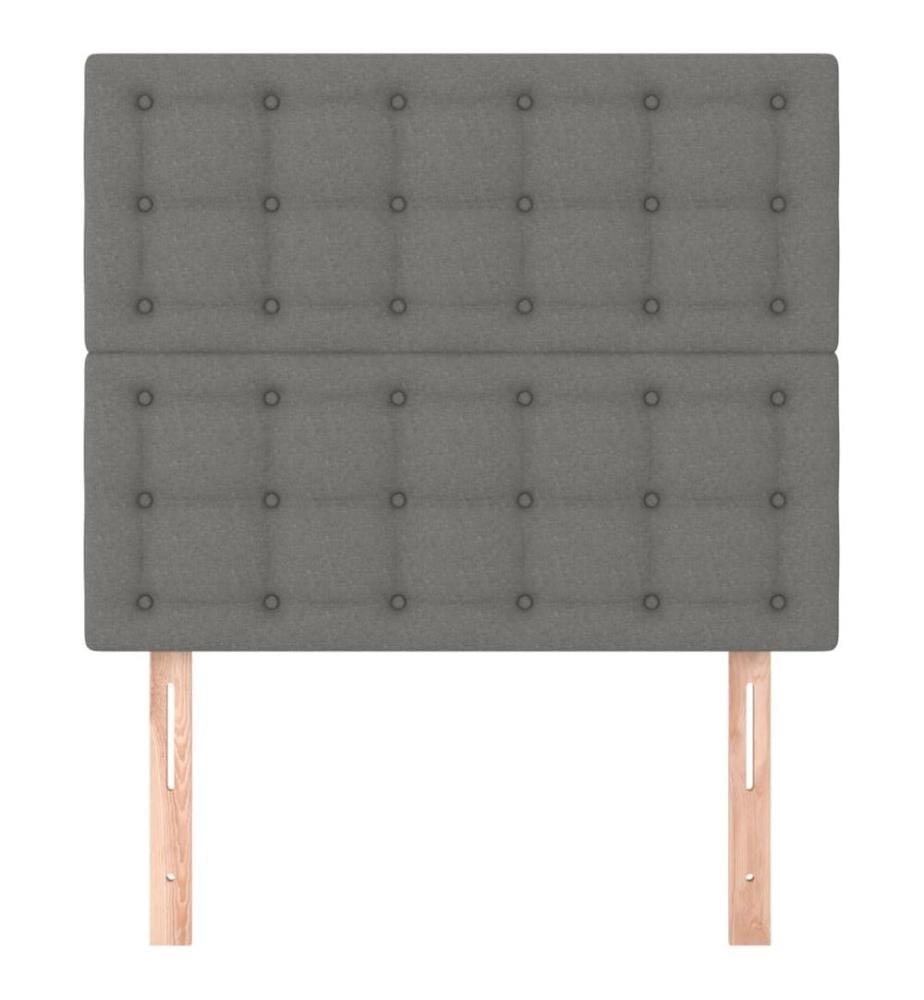 Kopfteil Dunkelgrau 80 x 5 x 118/128 cm Stoff