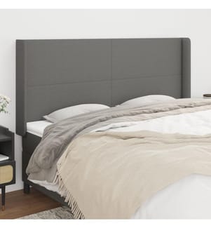 Kopfteil mit Ohren Dunkelgrau 163x16x118/128 cm Stoff