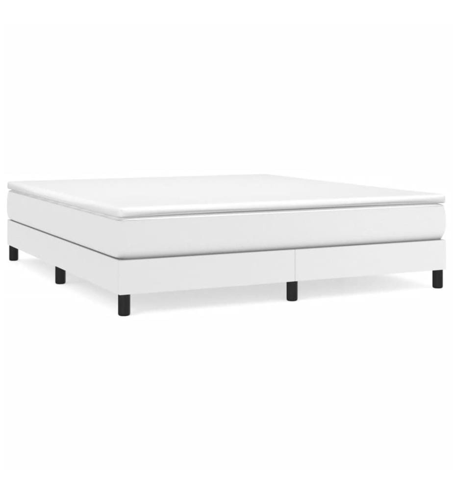 Boxspringbettgestell Weiss 160x200 cm Kunstleder