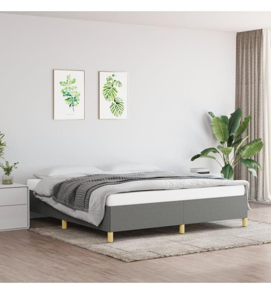 Boxspringbettgestell Dunkelgrau 160x200 cm Stoff