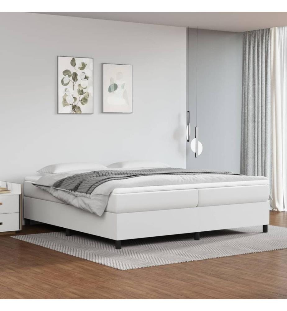 Boxspringbettgestell Weiss 200x200 cm Kunstleder