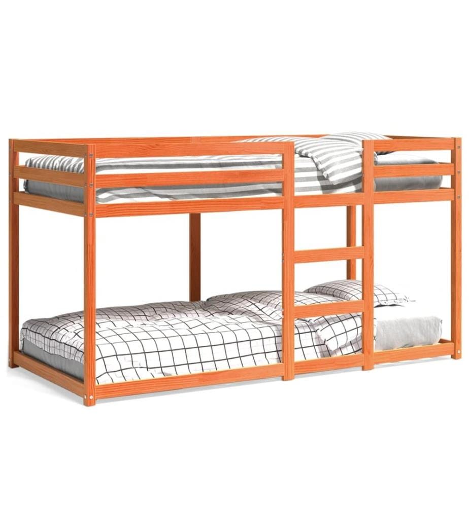 Lit superposé sans matelas cire marron 90x200 cm pin massif