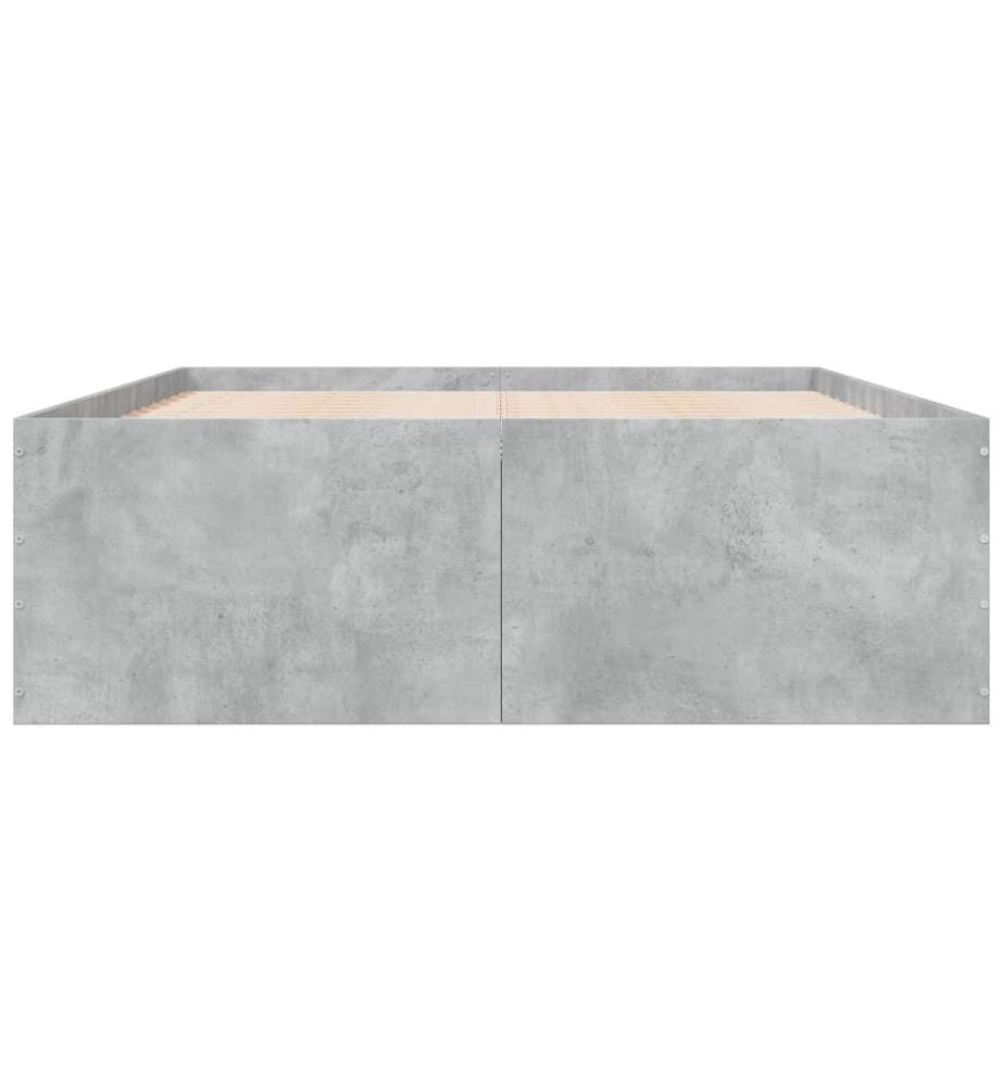 Cadre de lit sans matelas gris béton 120x190 cm