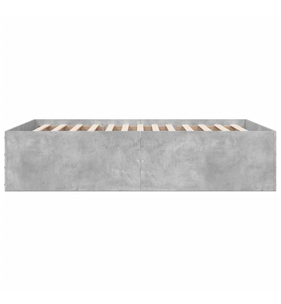 Cadre de lit sans matelas gris béton 120x190 cm