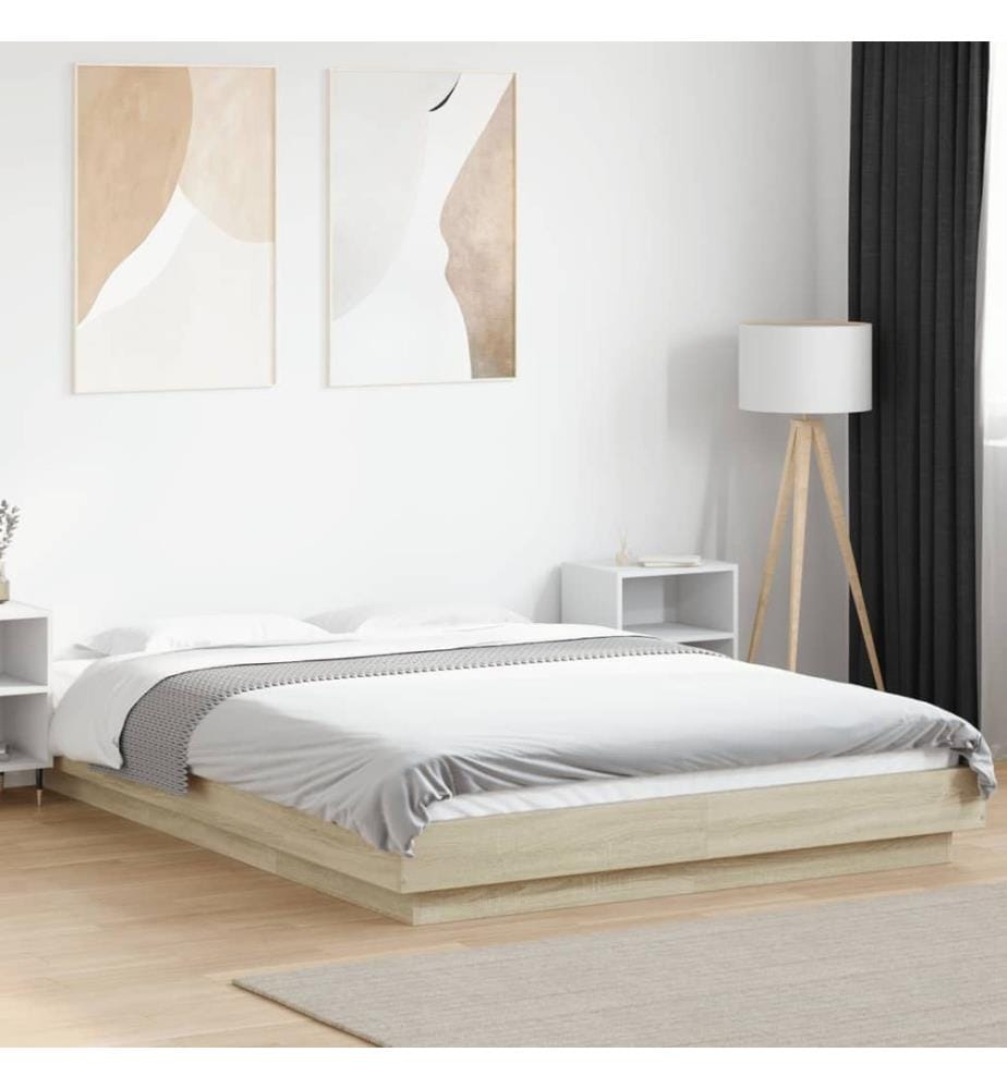 Cadre de lit sans matelas chêne sonoma 120x200 cm